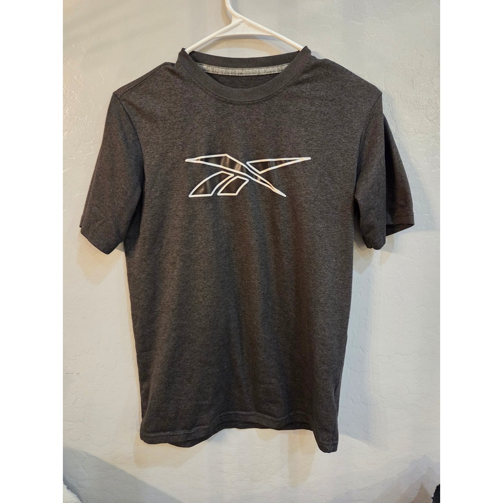 Reebok Boys Performance T-Shirt Charcoal Gray Heather Logo MER01276‎ size L